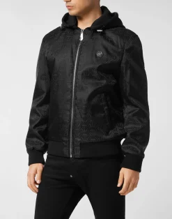 PHILIPP PLEIN Nylon Hooded Bomber>Uomo Giacche E Cappotti
