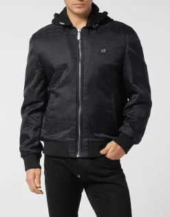 PHILIPP PLEIN Nylon Hooded Bomber>Uomo Giacche E Cappotti