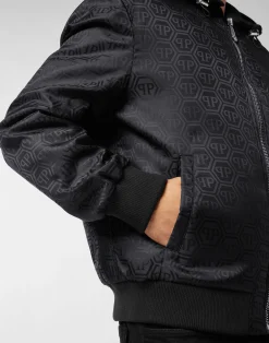 PHILIPP PLEIN Nylon Hooded Bomber><noscript><img data-lazyloaded=