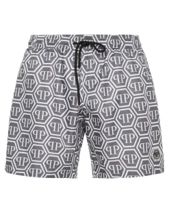 PHILIPP PLEIN Nylon Jogging Shorts Monogram>Uomo Street Couture|Moda Mare