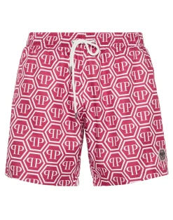 PHILIPP PLEIN Nylon Jogging Shorts Monogram>Uomo Street Couture|Moda Mare