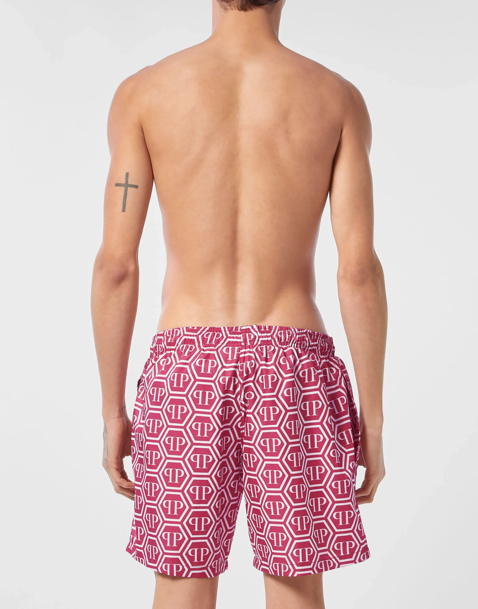 PHILIPP PLEIN Nylon Jogging Shorts Monogram>Uomo Street Couture|Moda Mare