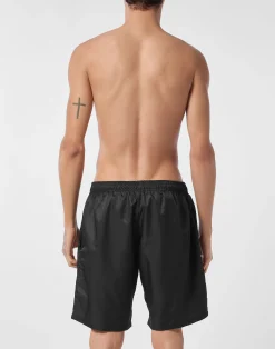 PHILIPP PLEIN Nylon Jogging Shorts Teddy Waiter><noscript><img data-lazyloaded=
