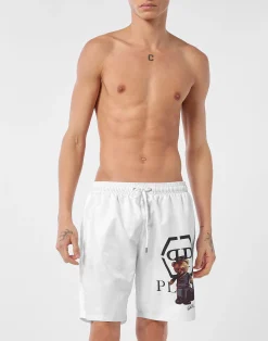 PHILIPP PLEIN Nylon Jogging Shorts Teddy Doorman>Uomo Street Couture|Moda Mare