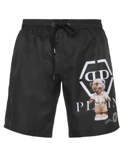 PHILIPP PLEIN Nylon Jogging Shorts Teddy>Uomo Street Couture|Moda Mare