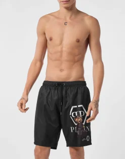 PHILIPP PLEIN Nylon Jogging Shorts Teddy Doorman>Uomo Street Couture|Moda Mare