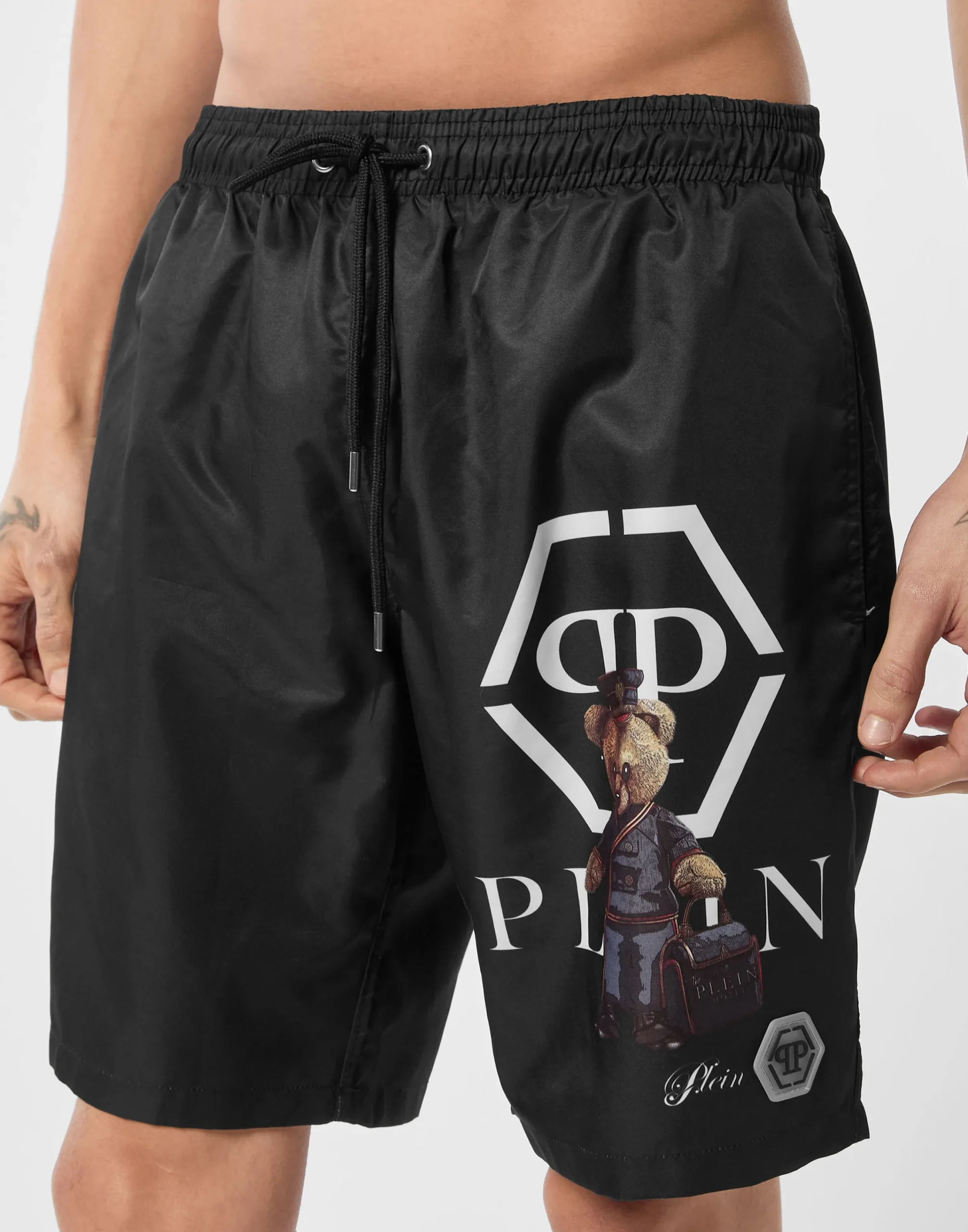 PHILIPP PLEIN Nylon Jogging Shorts Teddy Doorman>Uomo Street Couture|Moda Mare