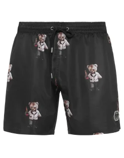 PHILIPP PLEIN Nylon Jogging Shorts Teddy All-over>Uomo Street Couture|Moda Mare