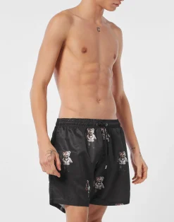PHILIPP PLEIN Nylon Jogging Shorts Teddy All-over>Uomo Street Couture|Moda Mare