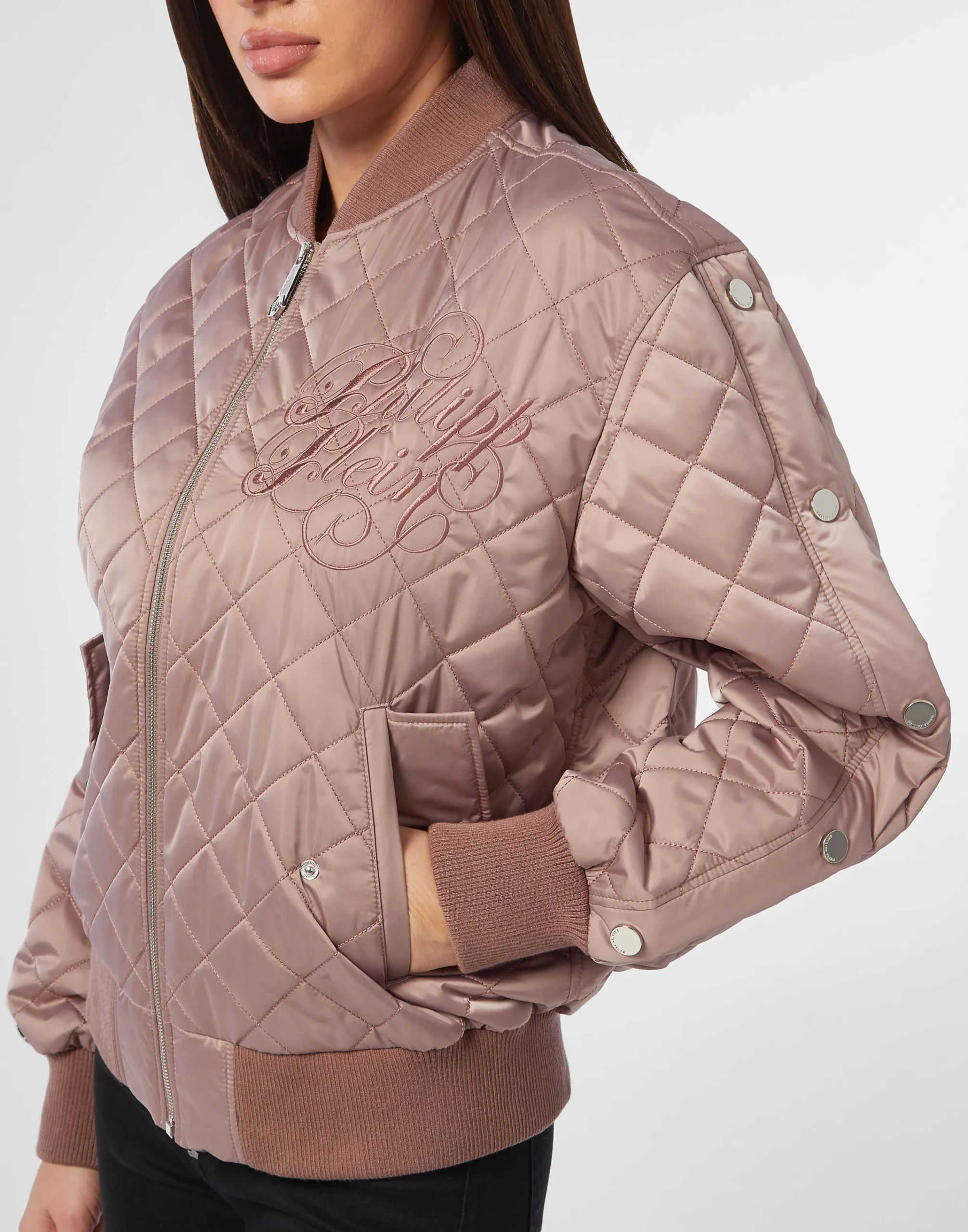 PHILIPP PLEIN Nylon Oversize Bomber Matelasse Diamond Signature>Donna Giubbotti