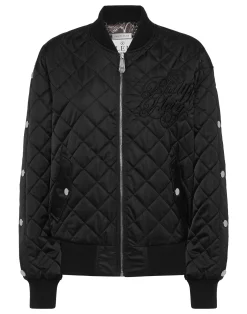 PHILIPP PLEIN Nylon Oversize Bomber Matelasse Diamond Signature>Donna Giubbotti