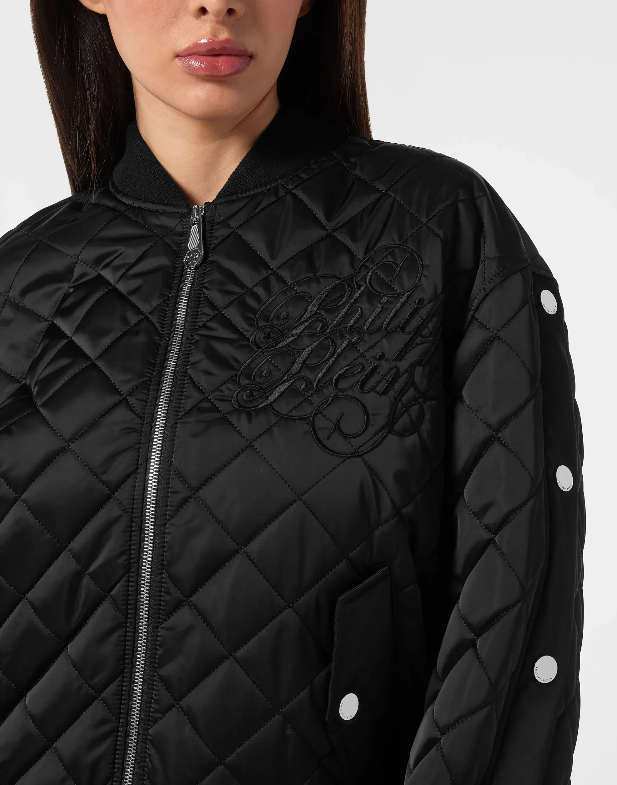 PHILIPP PLEIN Nylon Oversize Bomber Matelasse Diamond Signature>Donna Giubbotti