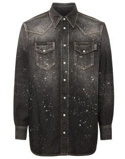 PHILIPP PLEIN Oversize Denim Shirt>Uomo Denim|Camicie