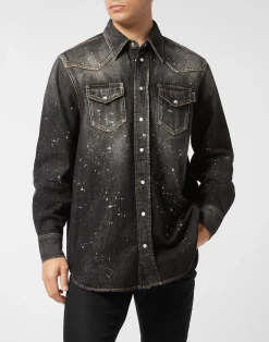 PHILIPP PLEIN Oversize Denim Shirt>Uomo Denim|Camicie