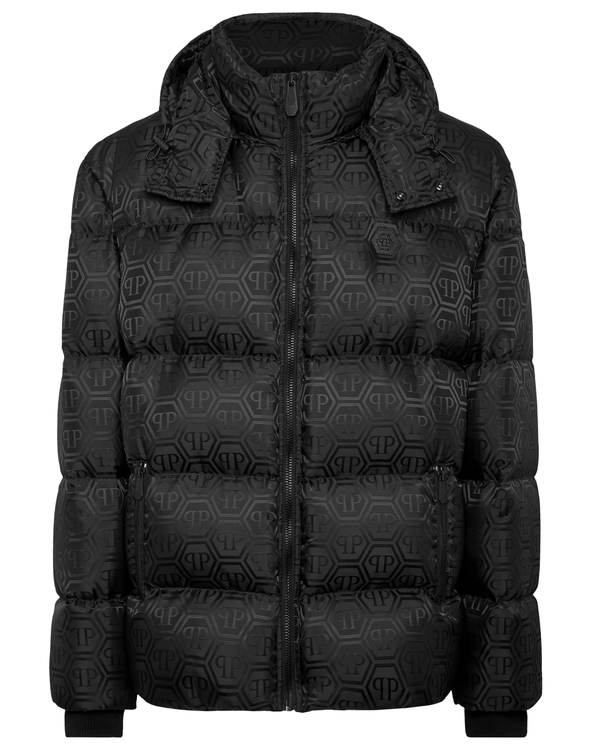 PHILIPP PLEIN Oversize Nylon Jacquard Bomber Monogram>Uomo Giacche E Cappotti