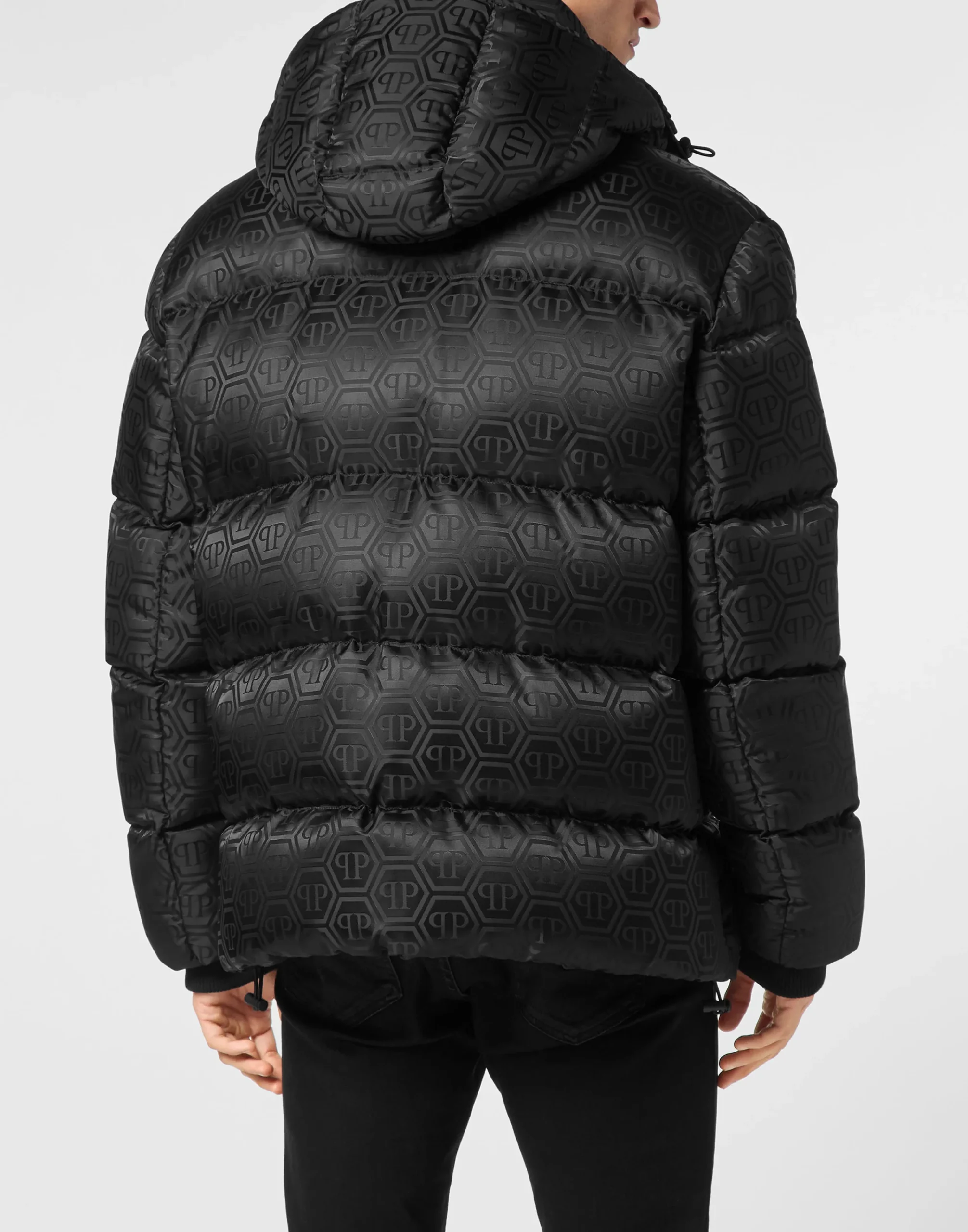 PHILIPP PLEIN Oversize Nylon Jacquard Bomber Monogram>Uomo Giacche E Cappotti