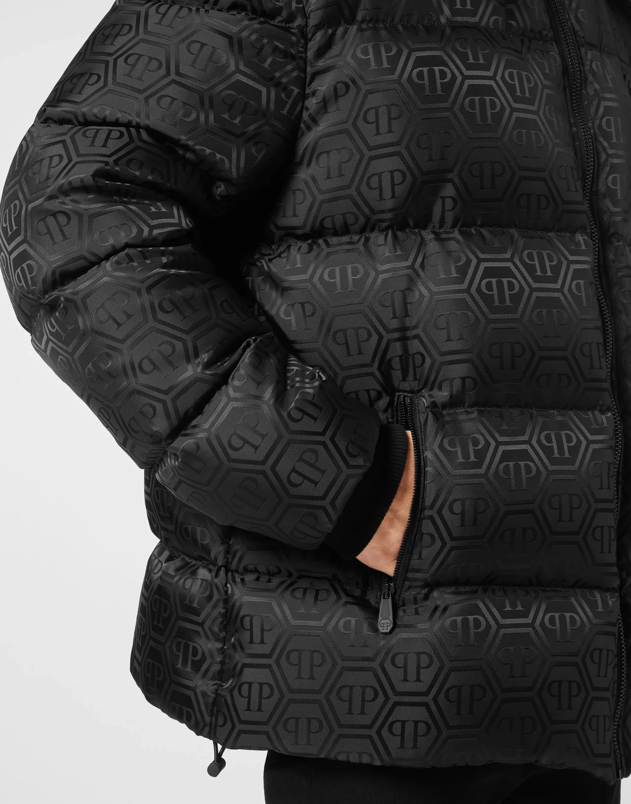 PHILIPP PLEIN Oversize Nylon Jacquard Bomber Monogram>Uomo Giacche E Cappotti