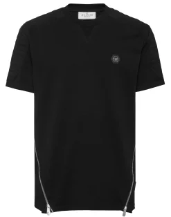 PHILIPP PLEIN Padded Sleeves Round Neck T-Shirt Hexagon>Uomo T-Shirts