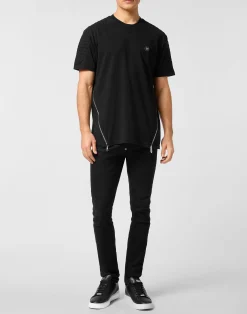 PHILIPP PLEIN Padded Sleeves Round Neck T-Shirt Hexagon><noscript><img data-lazyloaded=