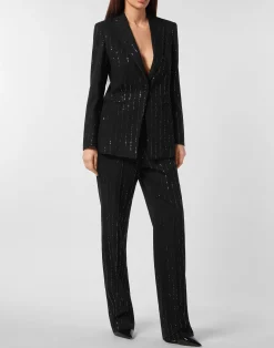 PHILIPP PLEIN Paillettes Boyfriend Fit Blazer><noscript><img data-lazyloaded=