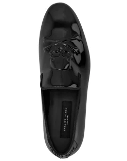 PHILIPP PLEIN Patent Leather Loafers Skull&Bones><noscript><img data-lazyloaded=
