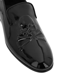 PHILIPP PLEIN Patent Leather Loafers Skull&Bones><noscript><img data-lazyloaded=