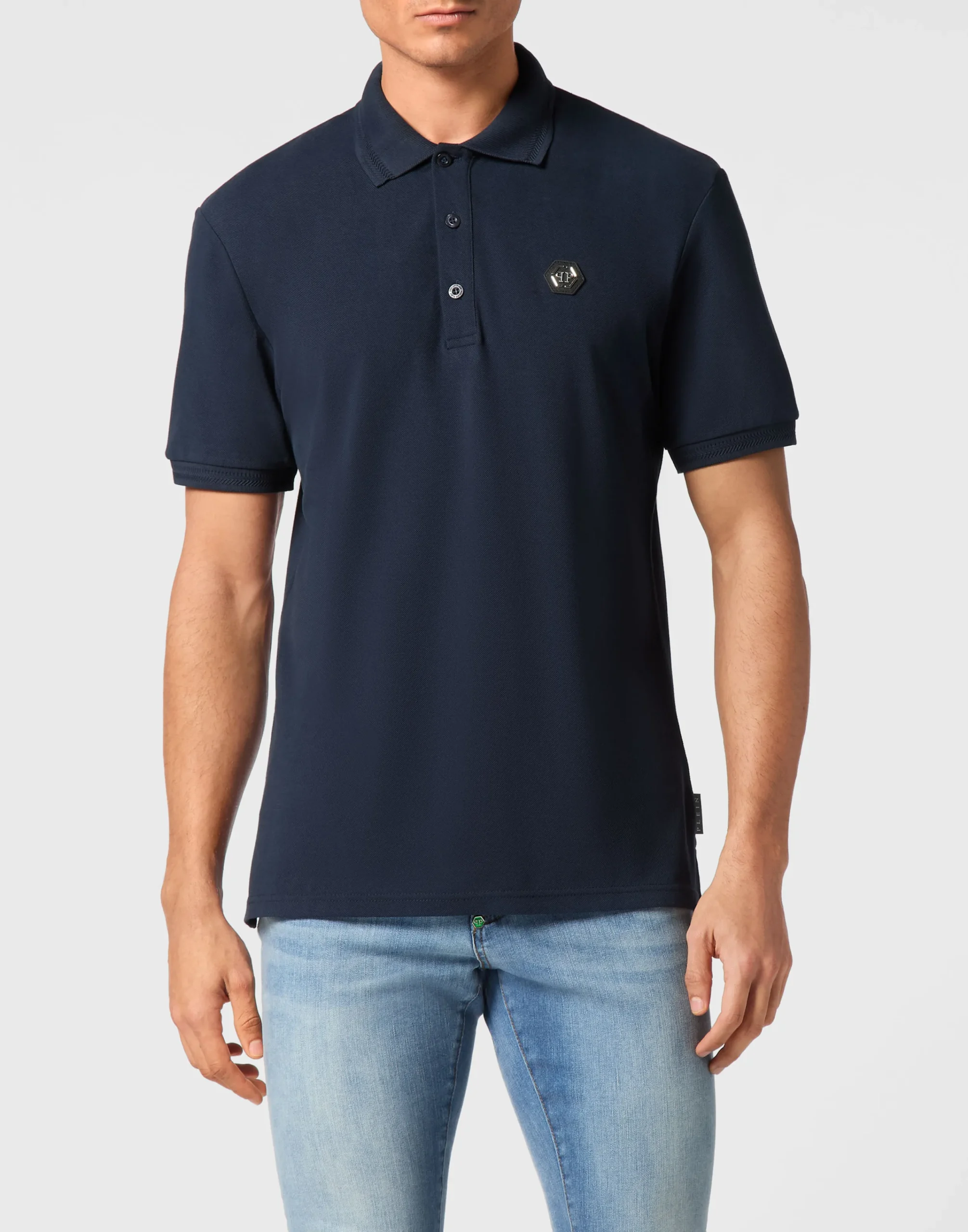 PHILIPP PLEIN Pique Polo Shirt SS Gothic Plein>Uomo Polo
