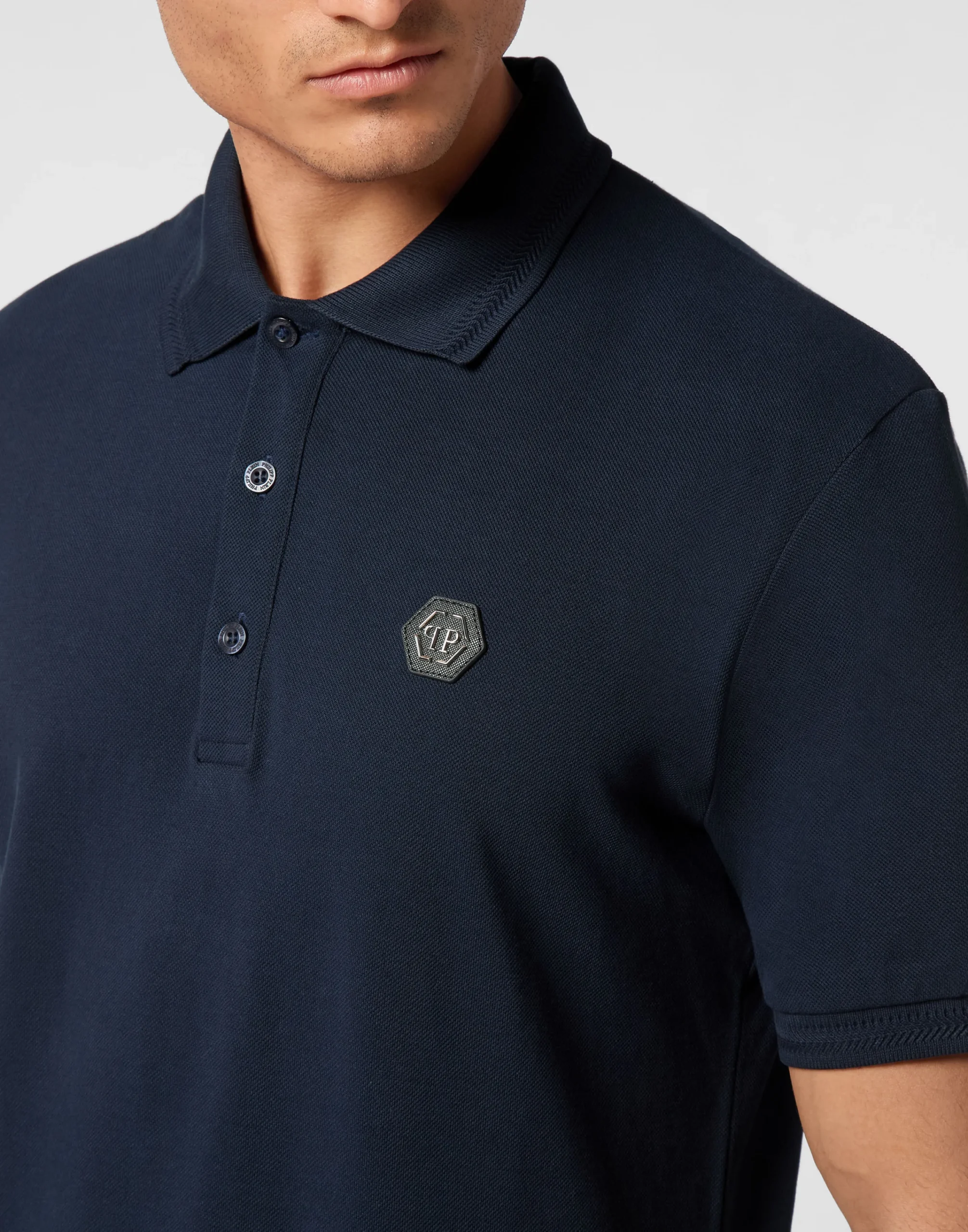 PHILIPP PLEIN Pique Polo Shirt SS Gothic Plein>Uomo Polo