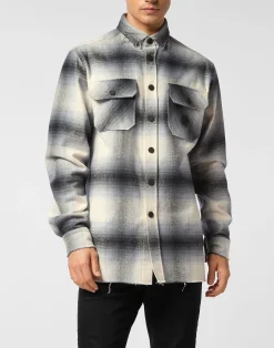PHILIPP PLEIN Plaid Overshirt Signature>Uomo Camicie
