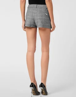 PHILIPP PLEIN Pleated Short Skirt Prince of Wales><noscript><img data-lazyloaded=