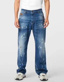 PHILIPP PLEIN 5-Pocket Beach Boy Fit Jeans>Uomo Denim
