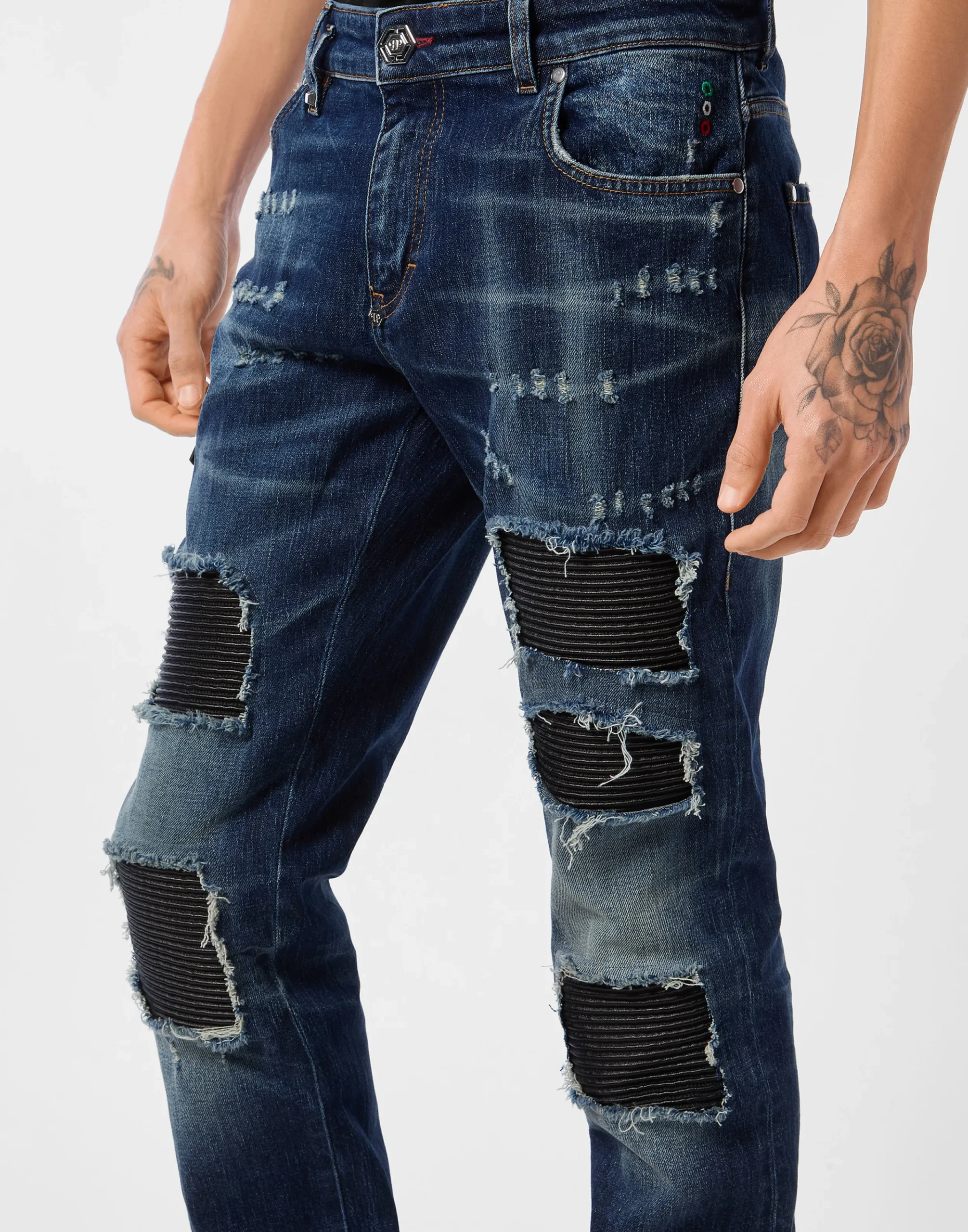 PHILIPP PLEIN 5-Pocket Rock Star Fit Jeans>Uomo Denim