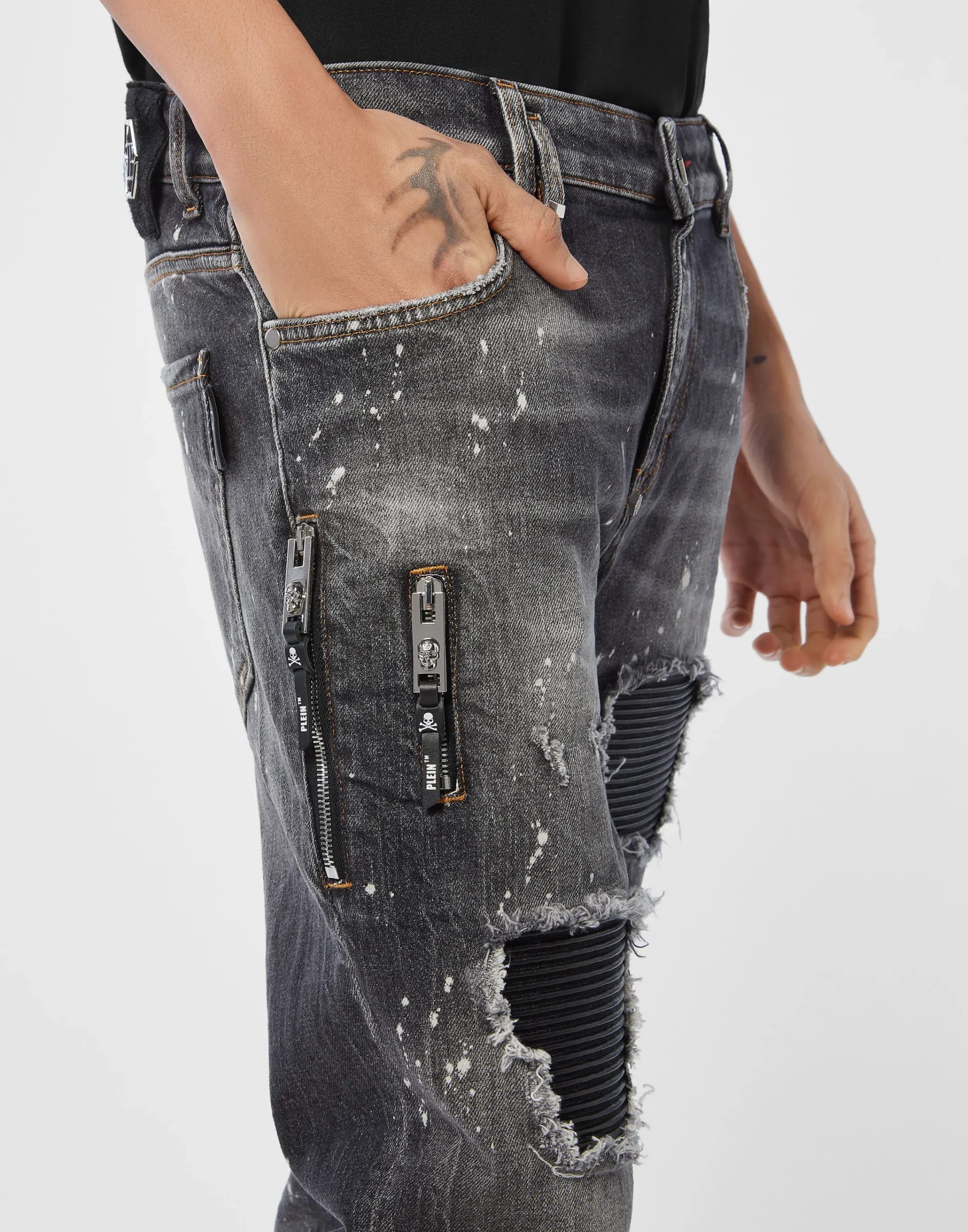 PHILIPP PLEIN 5-Pocket Rock Star Fit Jeans>Uomo Denim