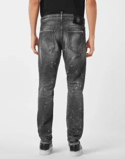 PHILIPP PLEIN 5-Pocket Super Straight Cut Jeans PP><noscript><img data-lazyloaded=