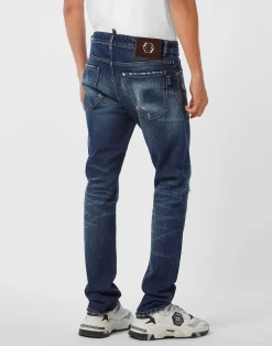 PHILIPP PLEIN 5-Pocket Super Straight Cut Jeans PP><noscript><img data-lazyloaded=