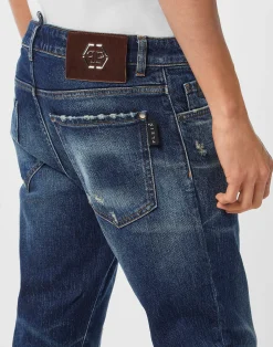 PHILIPP PLEIN 5-Pocket Super Straight Cut Jeans PP><noscript><img data-lazyloaded=
