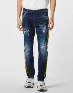 PHILIPP PLEIN 5-Pocket Super Straight Cut Jeans PP>Uomo Denim