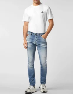 PHILIPP PLEIN 5-Pocket Super Straight Cut Jeans PP><noscript><img data-lazyloaded=