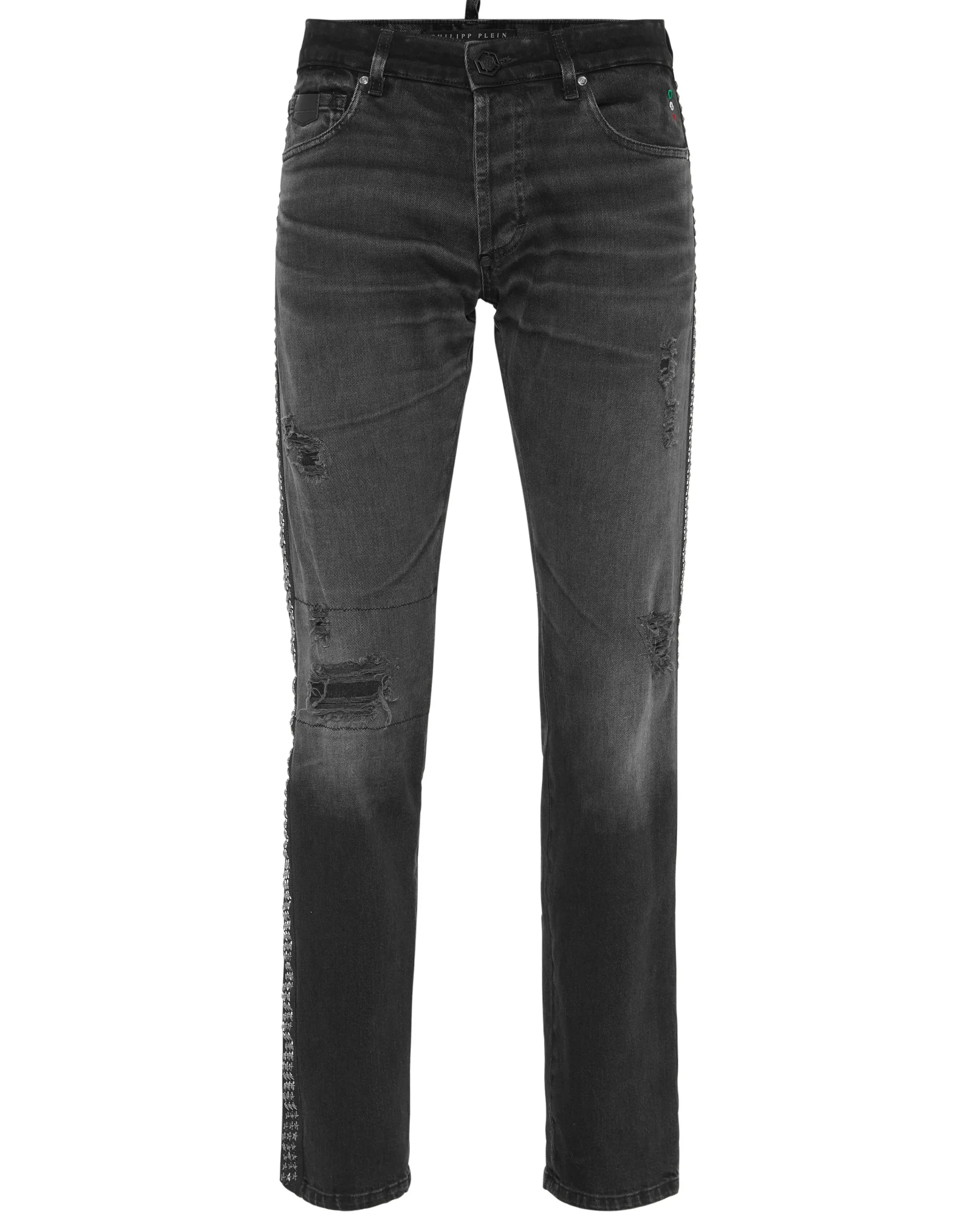 PHILIPP PLEIN 5-Pocket Super Straight Cut Jeans Stars>Uomo Denim