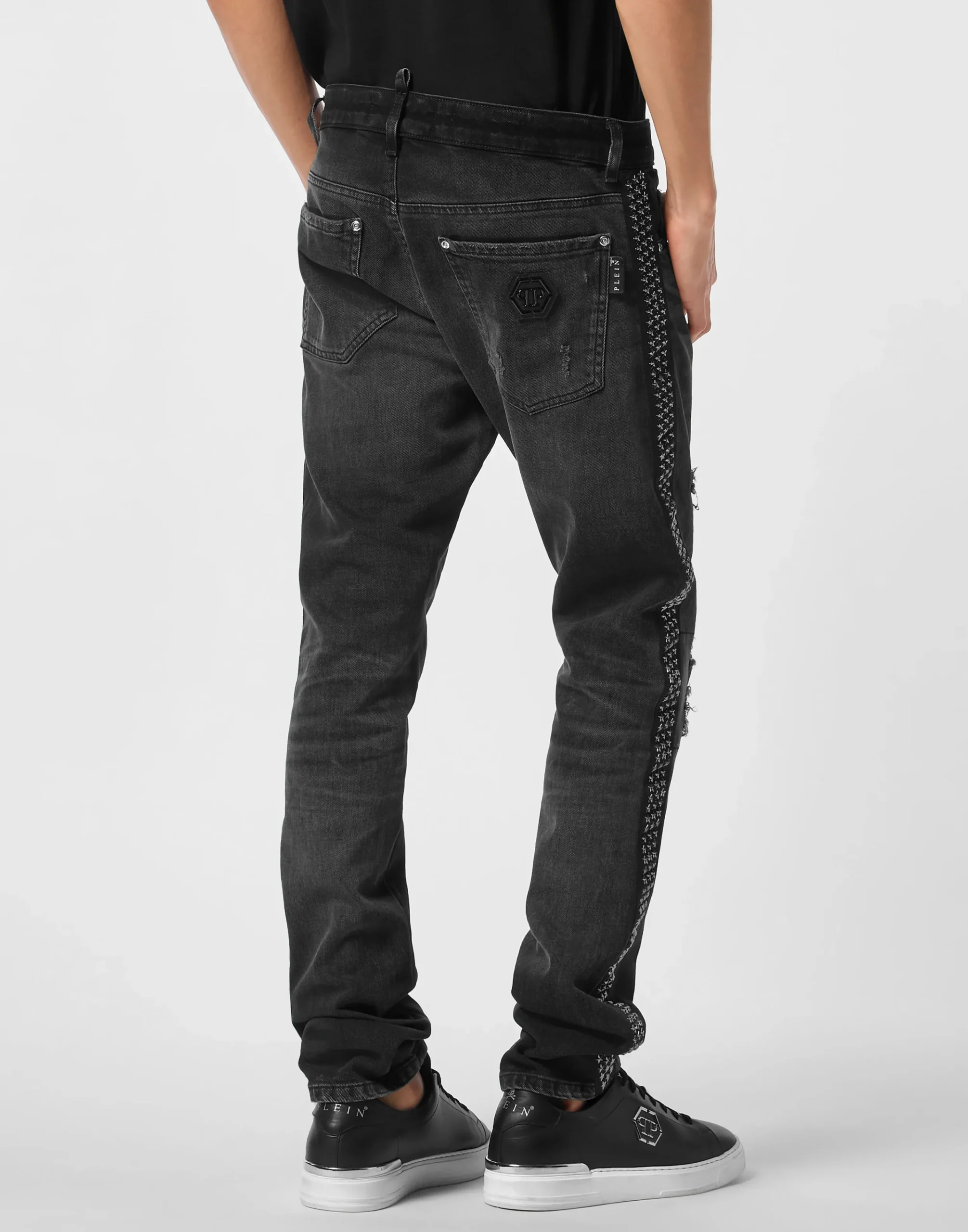 PHILIPP PLEIN 5-Pocket Super Straight Cut Jeans Stars>Uomo Denim