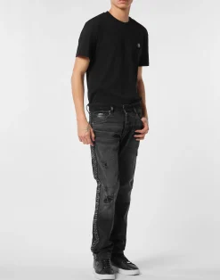 PHILIPP PLEIN 5-Pocket Super Straight Cut Jeans Stars><noscript><img data-lazyloaded=
