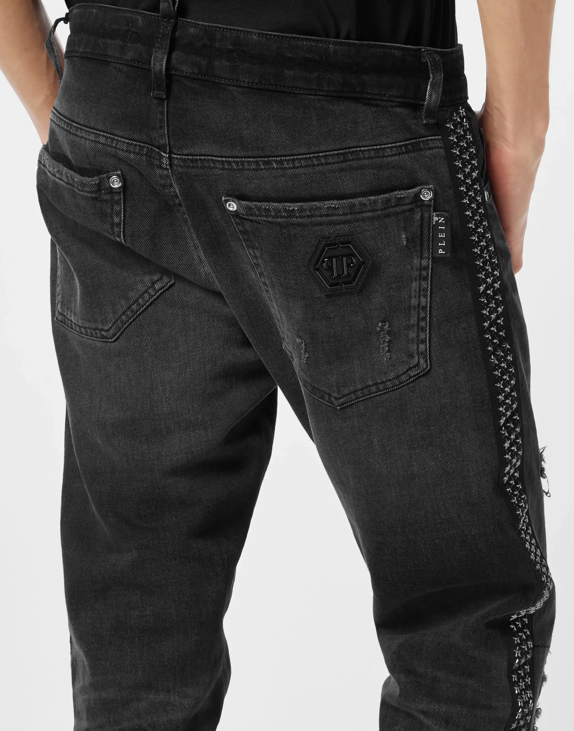 PHILIPP PLEIN 5-Pocket Super Straight Cut Jeans Stars>Uomo Denim