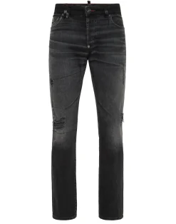 PHILIPP PLEIN 5-Pocket Super Straight Cut Jeans>Uomo Denim