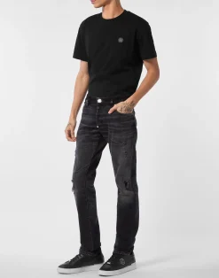 PHILIPP PLEIN 5-Pocket Super Straight Cut Jeans><noscript><img data-lazyloaded=