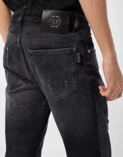 PHILIPP PLEIN 5-Pocket Super Straight Cut Jeans><noscript><img data-lazyloaded=