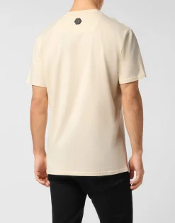 PHILIPP PLEIN Printed Round Neck T-Shirt Hexagon><noscript><img data-lazyloaded=