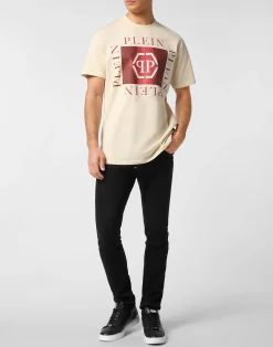 PHILIPP PLEIN Printed Round Neck T-Shirt Hexagon><noscript><img data-lazyloaded=