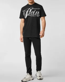 PHILIPP PLEIN Printed Round Neck T-Shirt Italic><noscript><img data-lazyloaded=