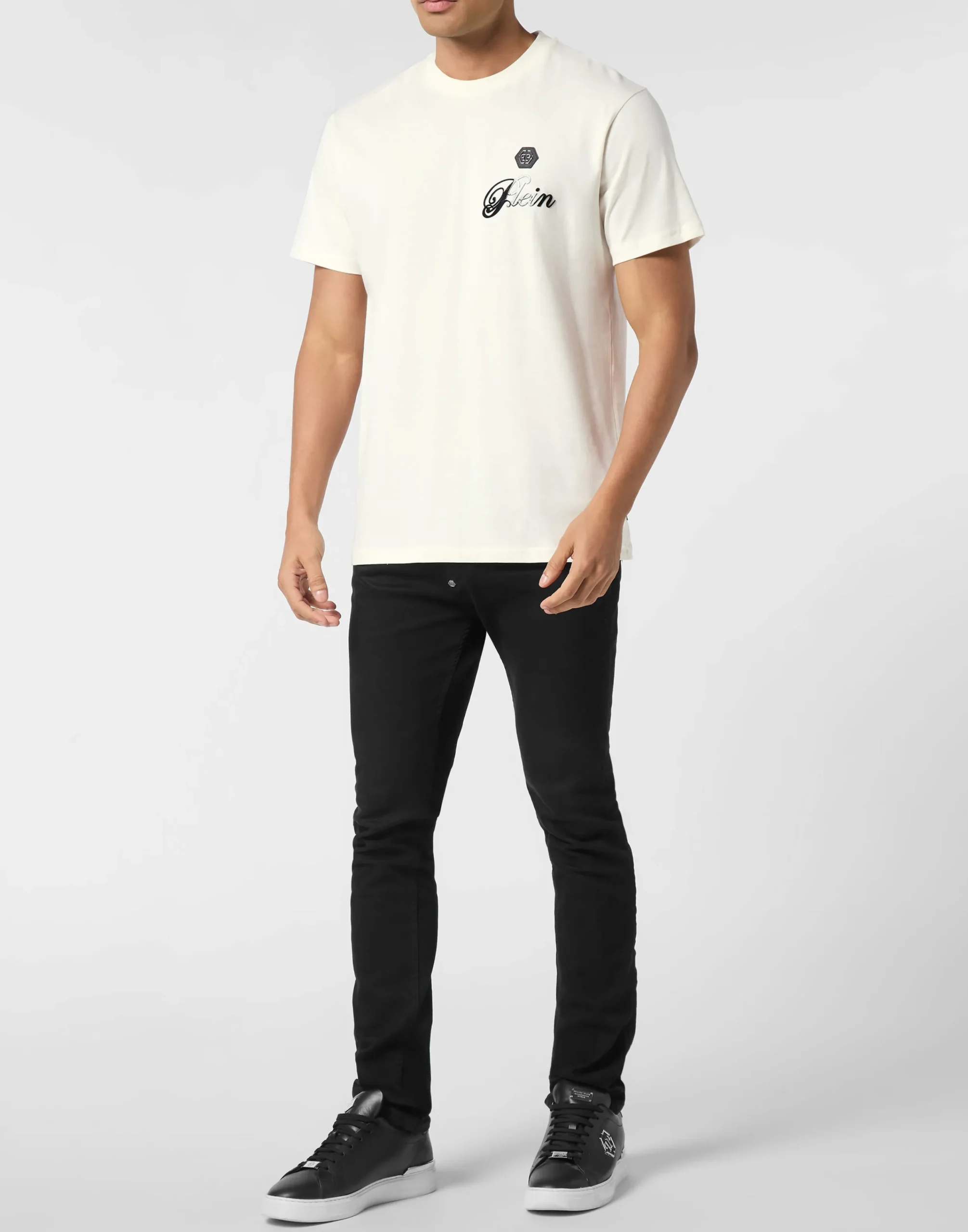 PHILIPP PLEIN Printed Round Neck T-Shirt Signature>Uomo T-Shirts