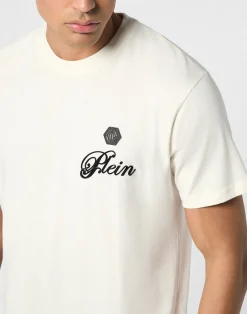 PHILIPP PLEIN Printed Round Neck T-Shirt Signature><noscript><img data-lazyloaded=